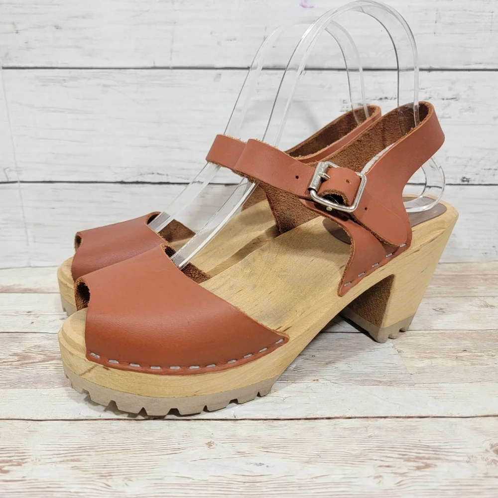 MIA Brown Leather Mules - Picture 9 of 11